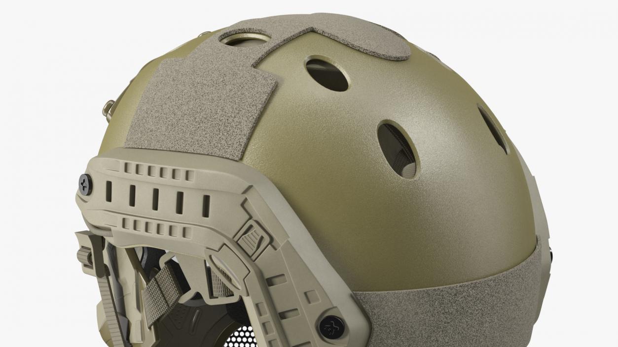 3D Khaki Airsoft Tactical Helmet and Mask model