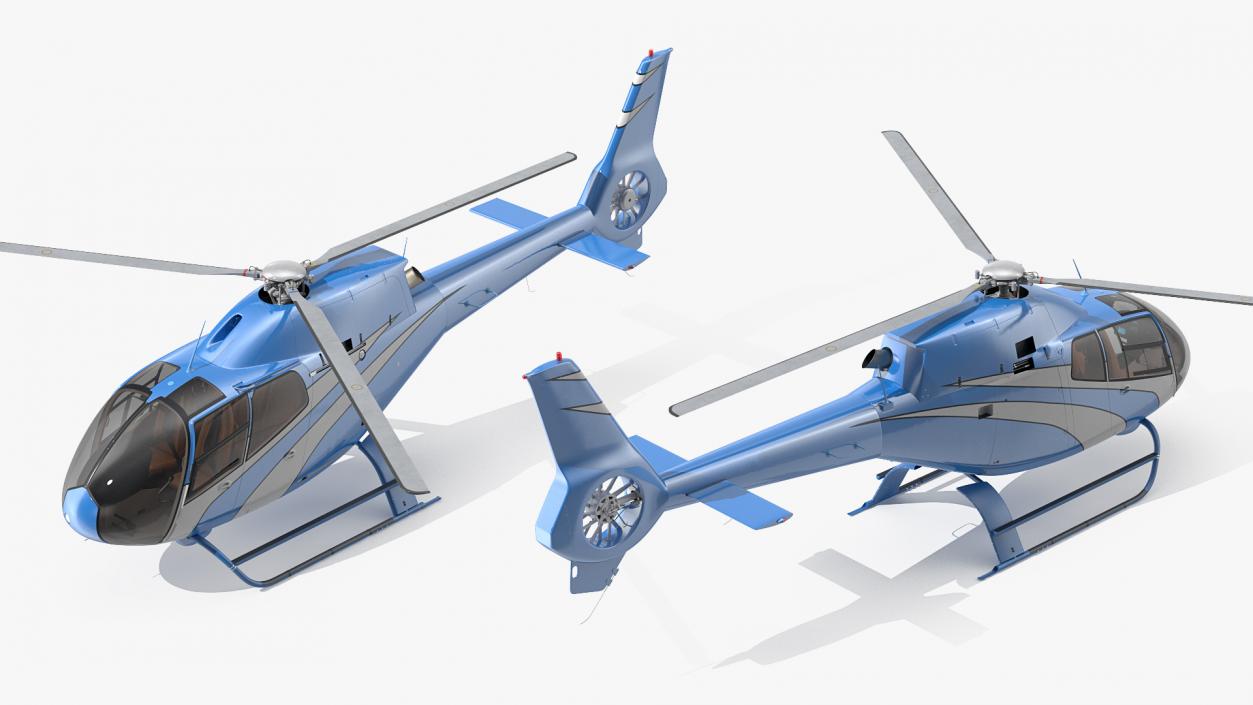 Executive Lightweight Helicopter Rigged 3D model