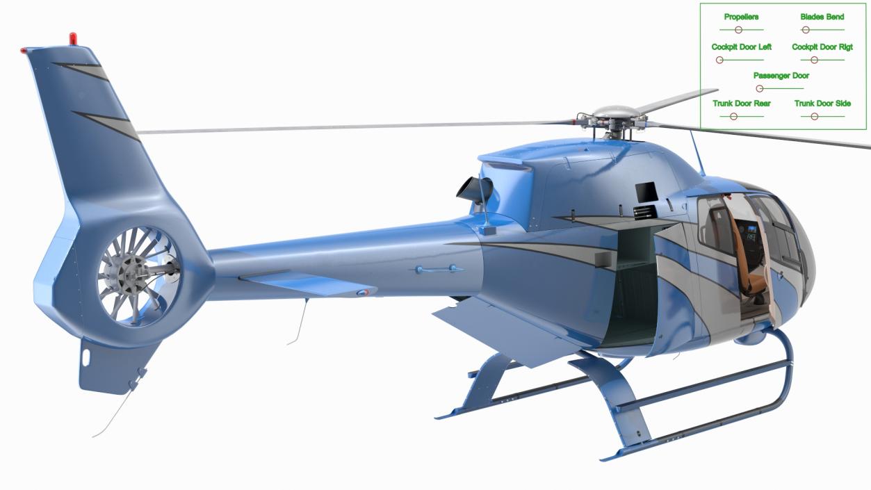 Executive Lightweight Helicopter Rigged 3D model