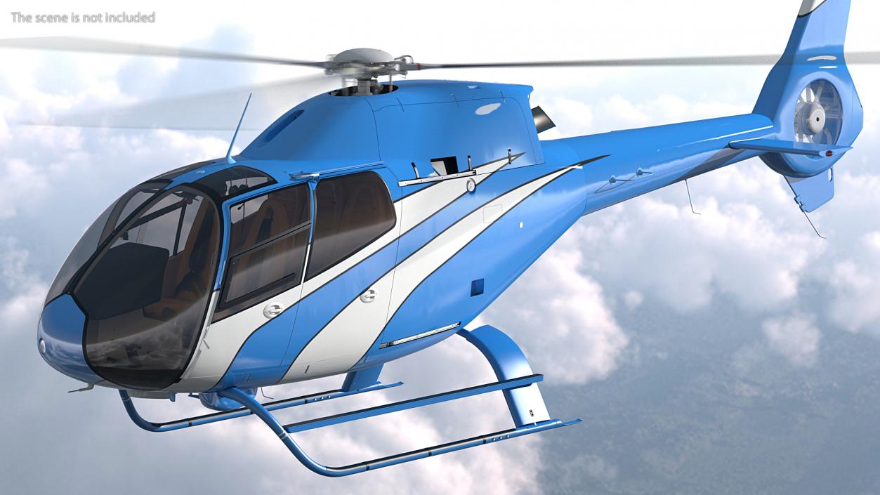 Executive Lightweight Helicopter Rigged 3D model