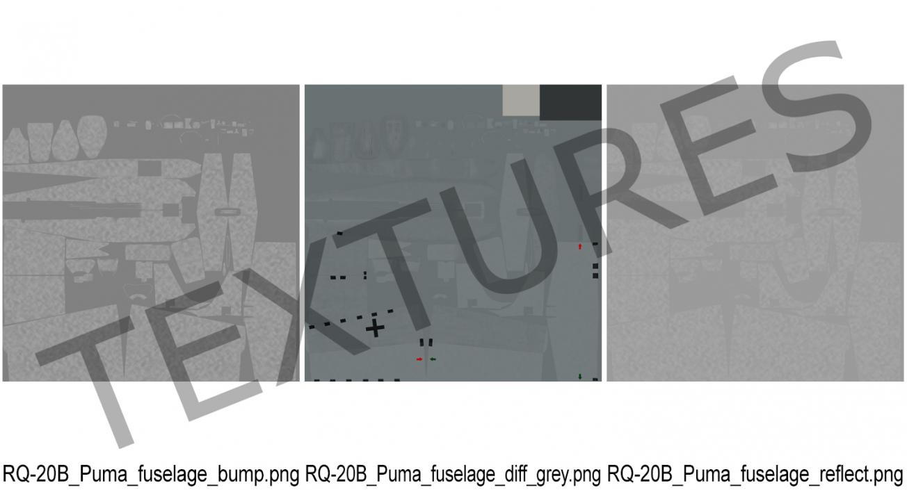 3D Remote Controlled UAS RQ-20B Puma model