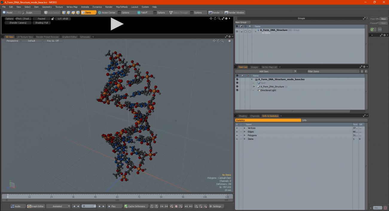 3D model A Form DNA Structure