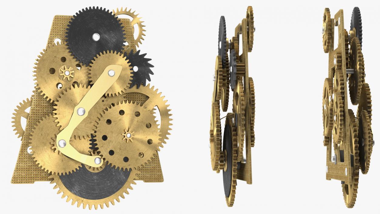 3D Clockwork Gears Brass