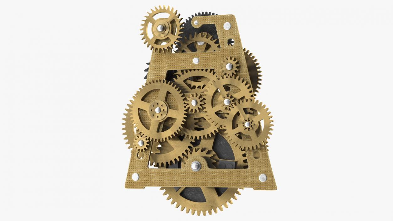 3D Clockwork Gears Brass