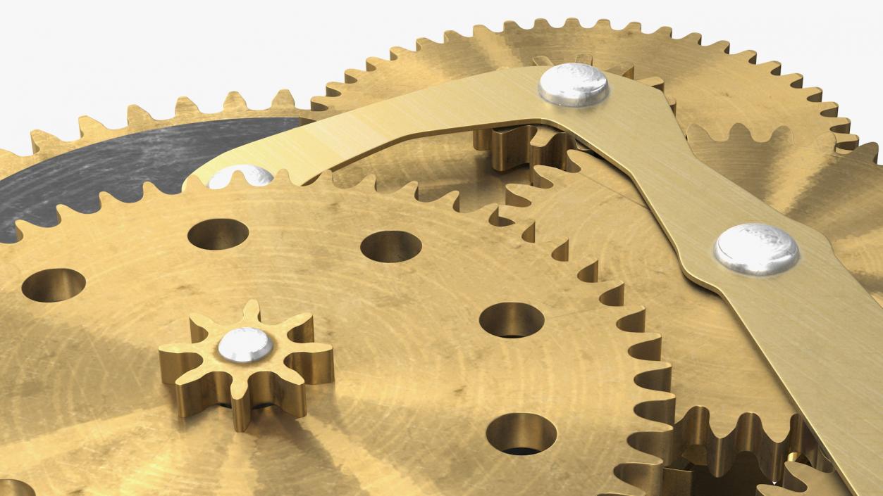 3D Clockwork Gears Brass