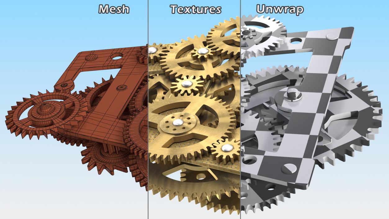 3D Clockwork Gears Brass