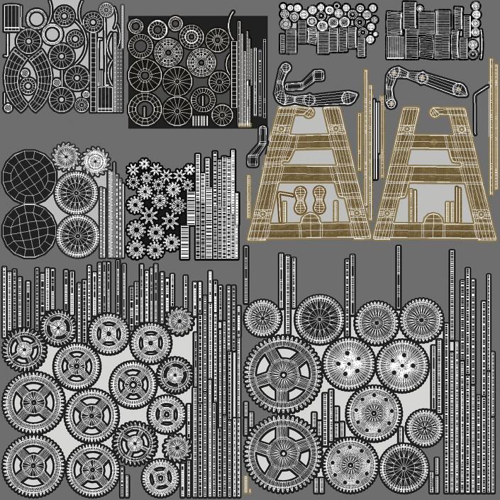 3D Clockwork Gears Brass