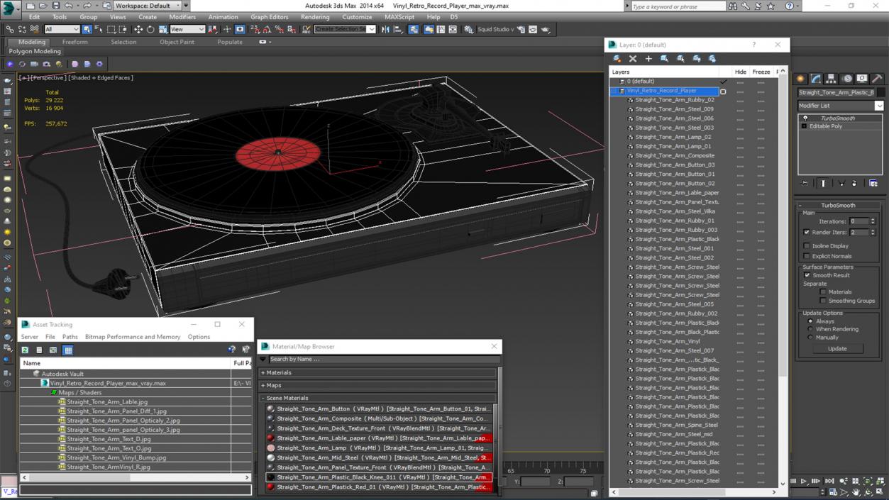 3D model Vinyl Retro Record Player