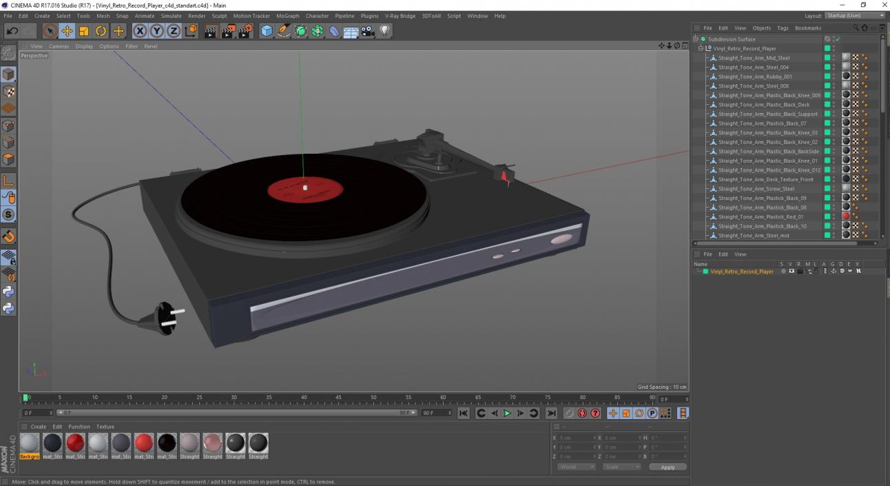 3D model Vinyl Retro Record Player