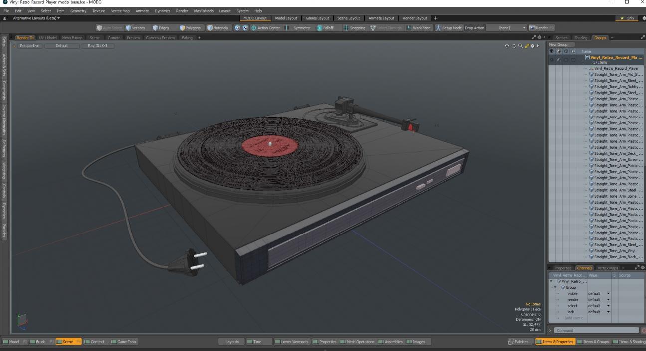 3D model Vinyl Retro Record Player