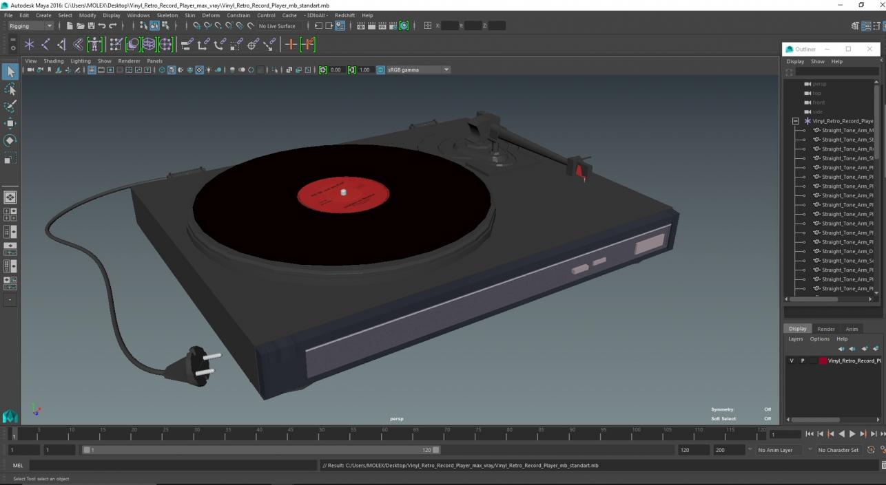 3D model Vinyl Retro Record Player