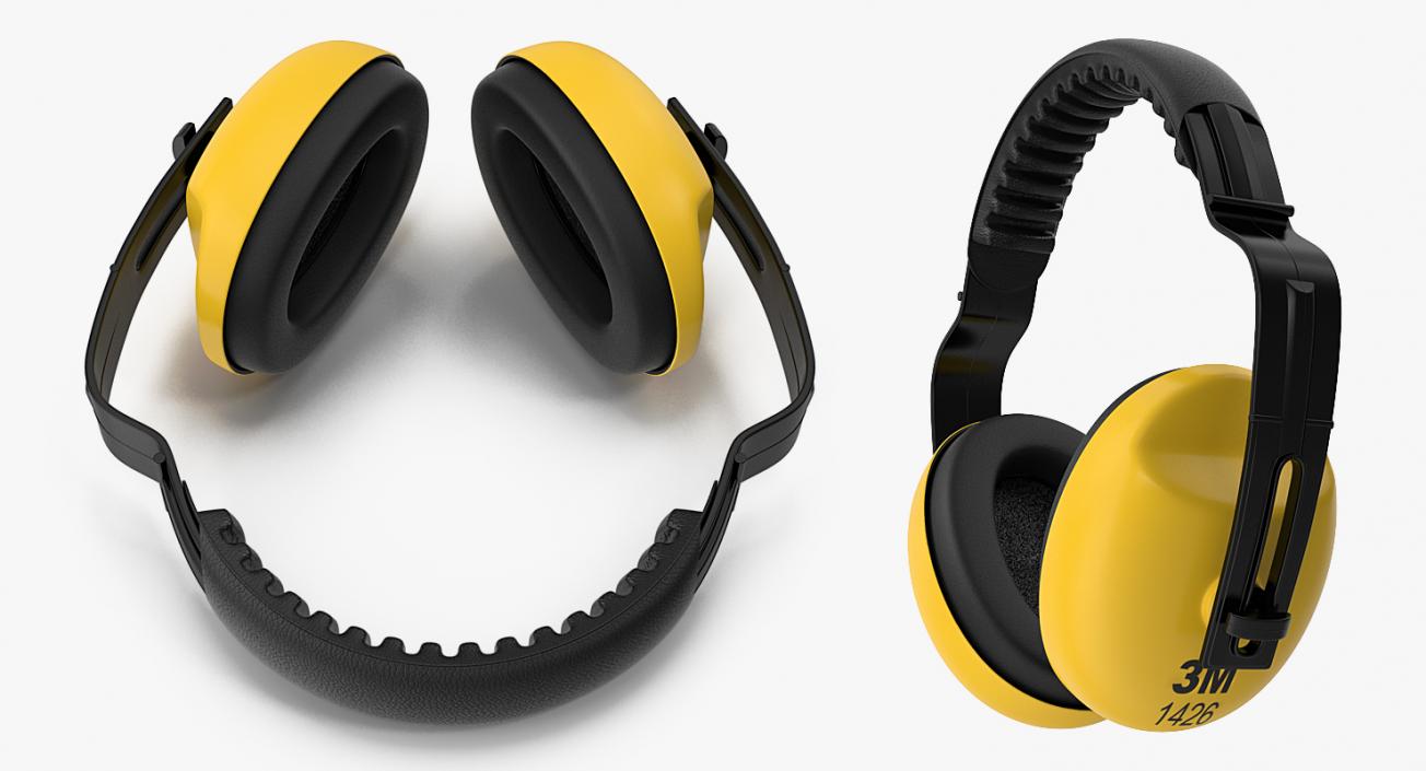 3D Yellow Working Protective Headphones