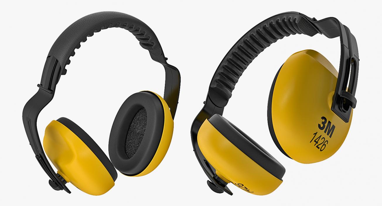 3D Yellow Working Protective Headphones