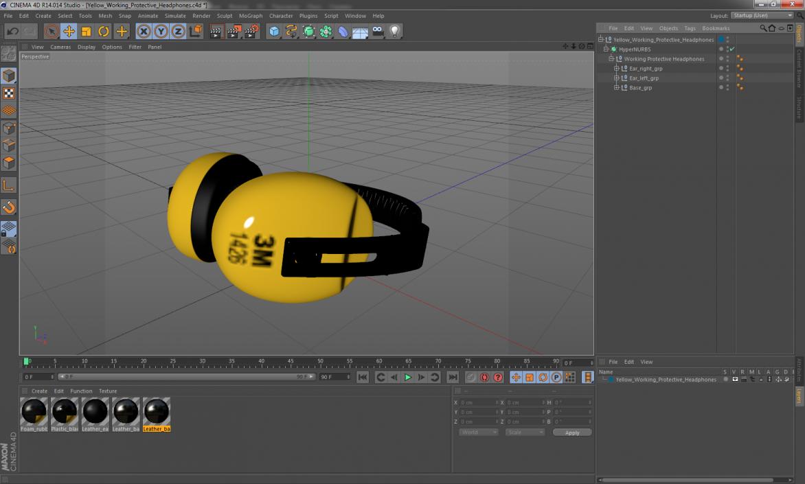 3D Yellow Working Protective Headphones