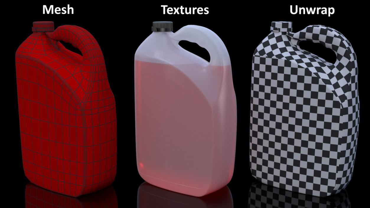 3D Plastic Canister 1 Gallon with Red Liquid