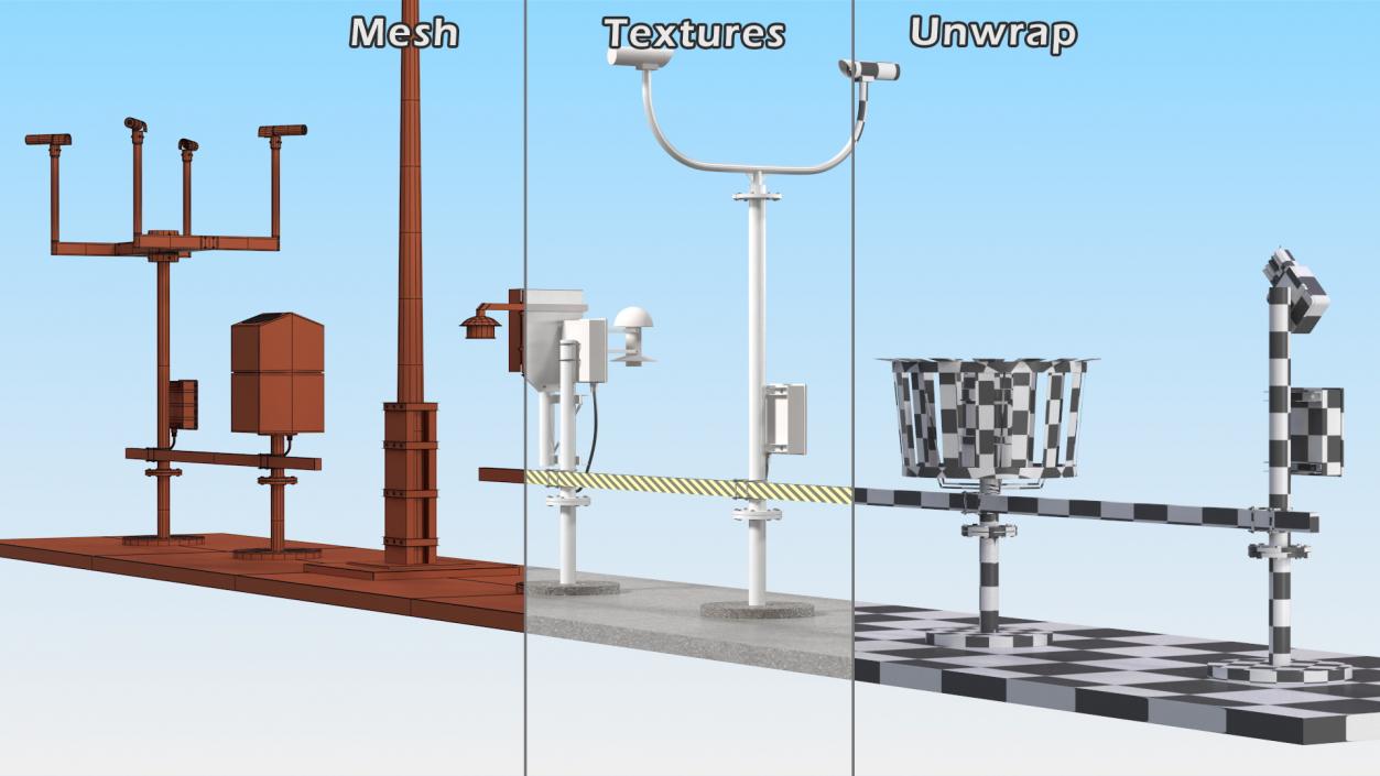 3D Automated Weather Observing System Set model