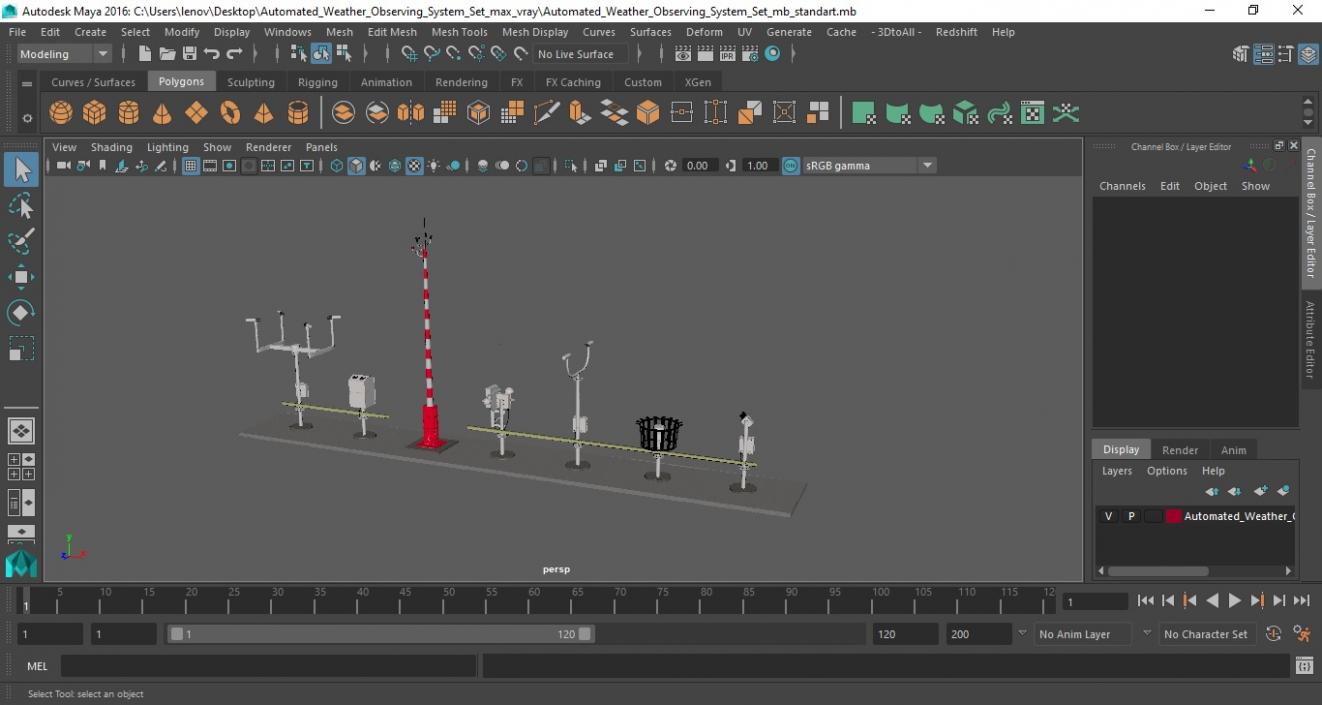 3D Automated Weather Observing System Set model