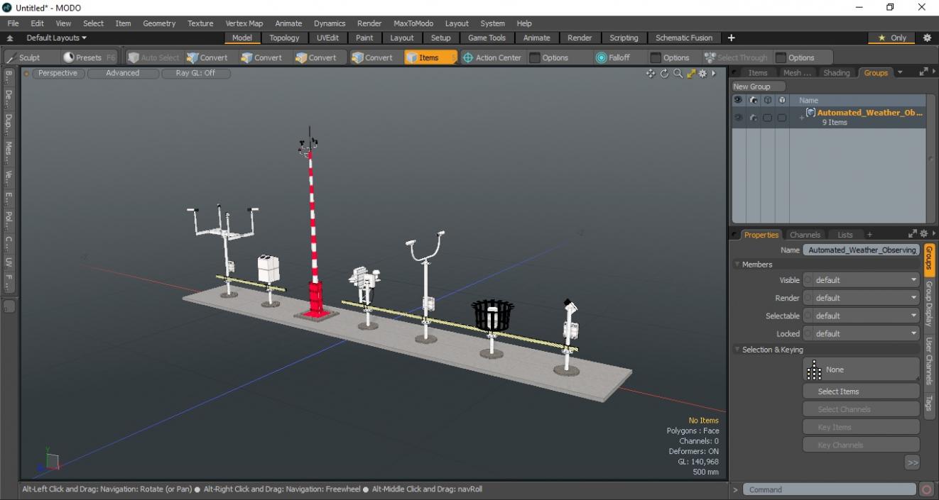 3D Automated Weather Observing System Set model