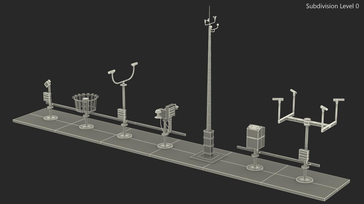 3D Automated Weather Observing System Set model