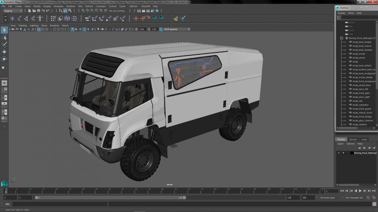 3D model Racing Truck Hydrogen Powered Simple Interior