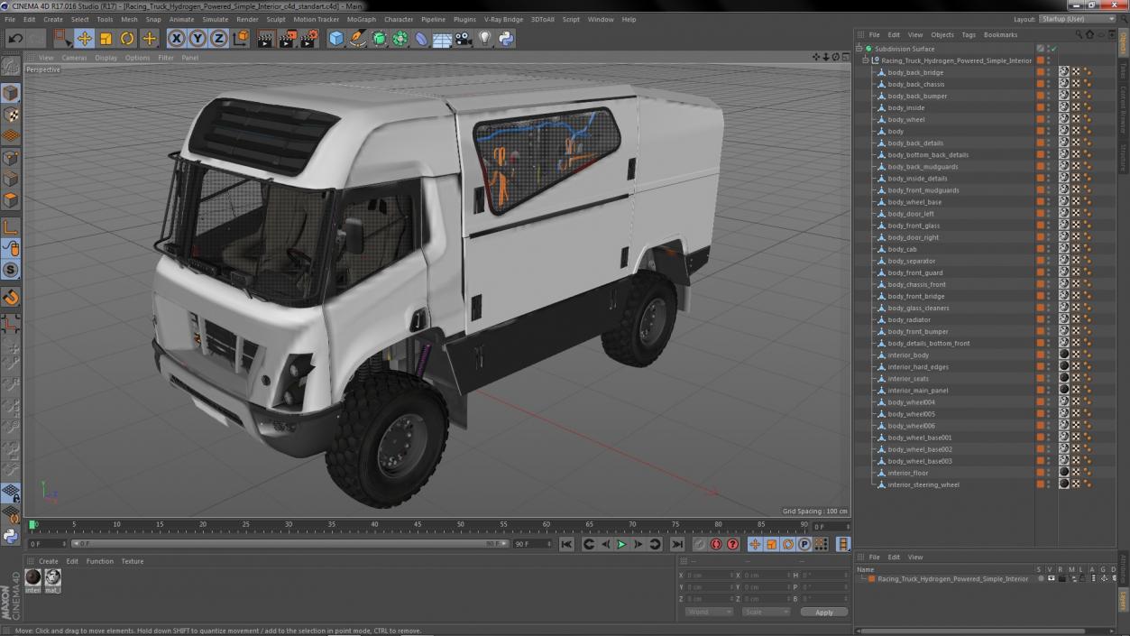 3D model Racing Truck Hydrogen Powered Simple Interior