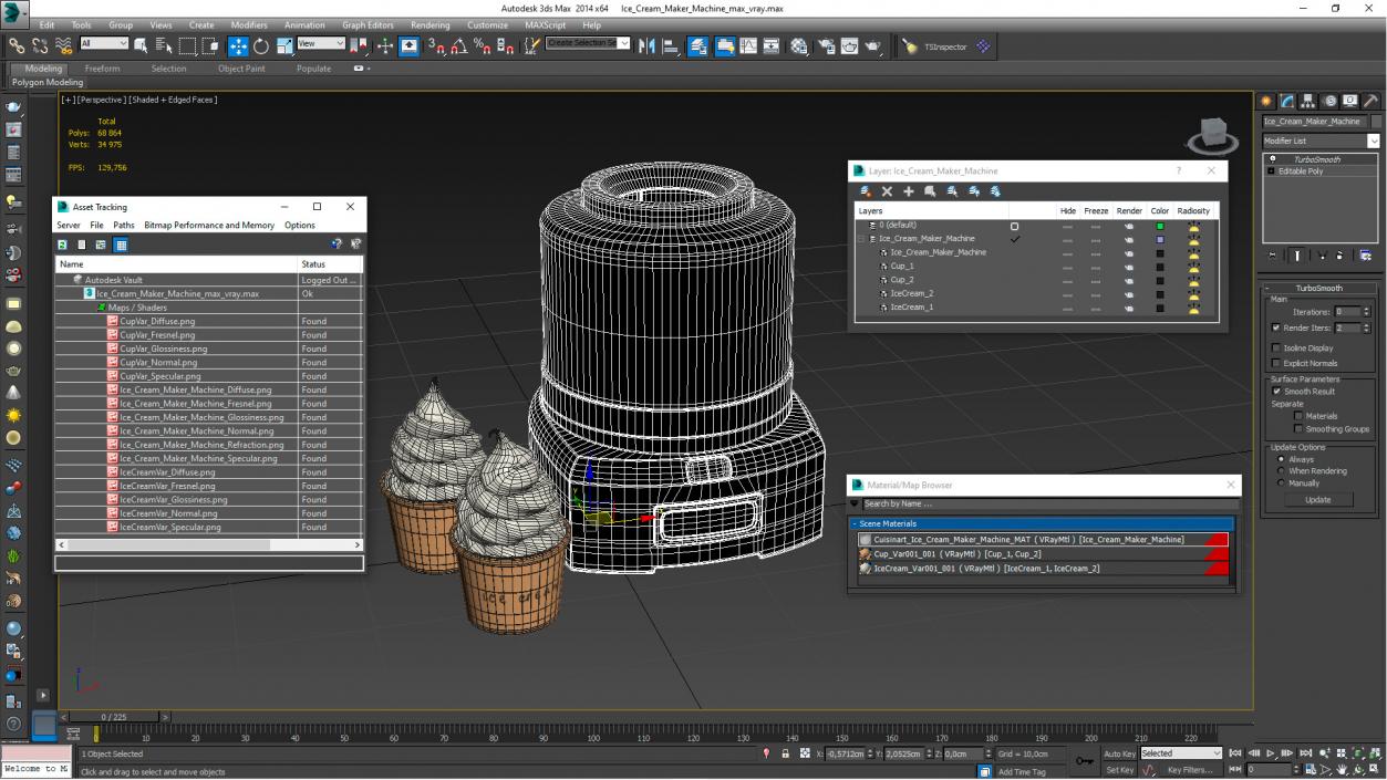 3D Ice Cream Maker Machine model