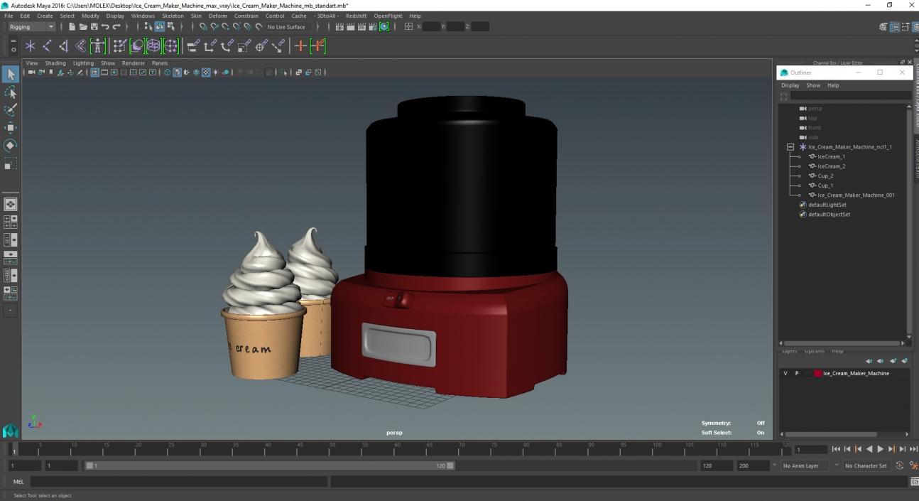 3D Ice Cream Maker Machine model