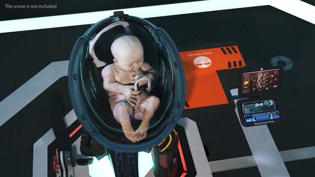 Human Incubator with Child Black 3D