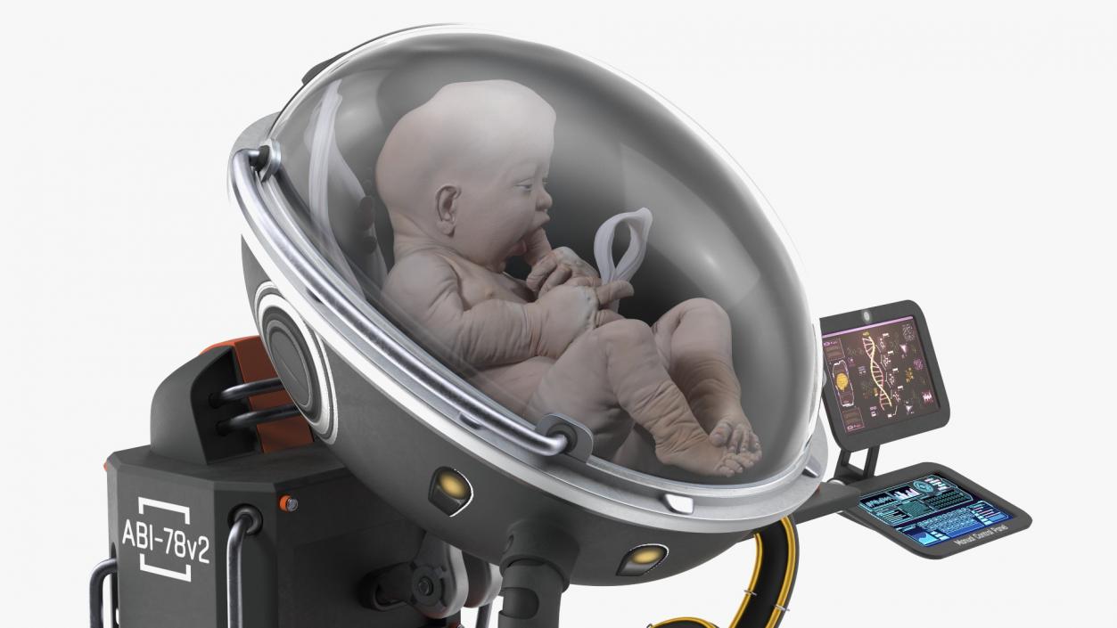 Human Incubator with Child Black 3D