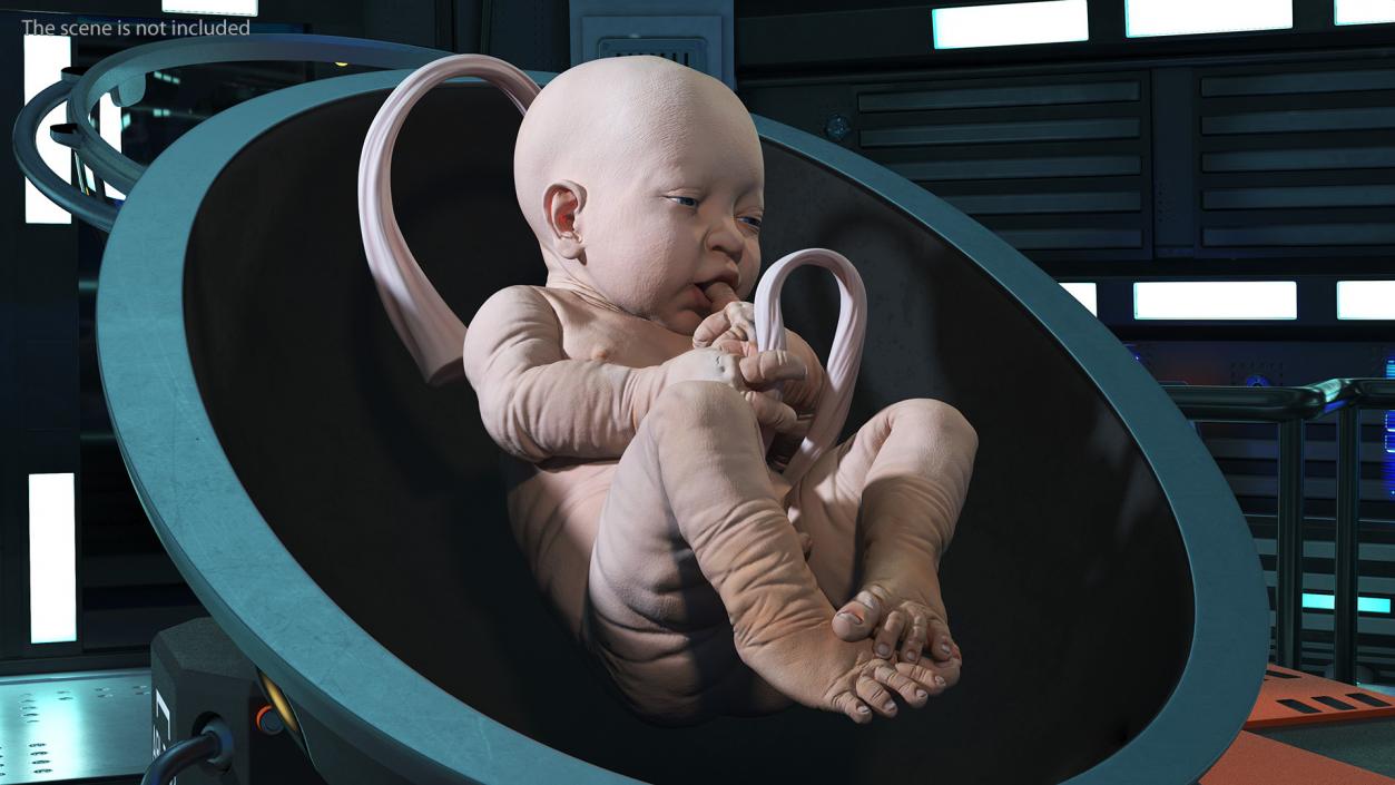 Human Incubator with Child Black 3D