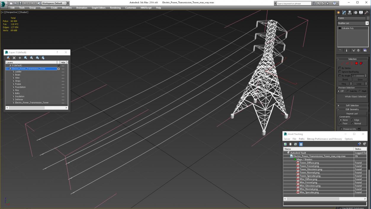 3D Electric Power Transmission Tower model