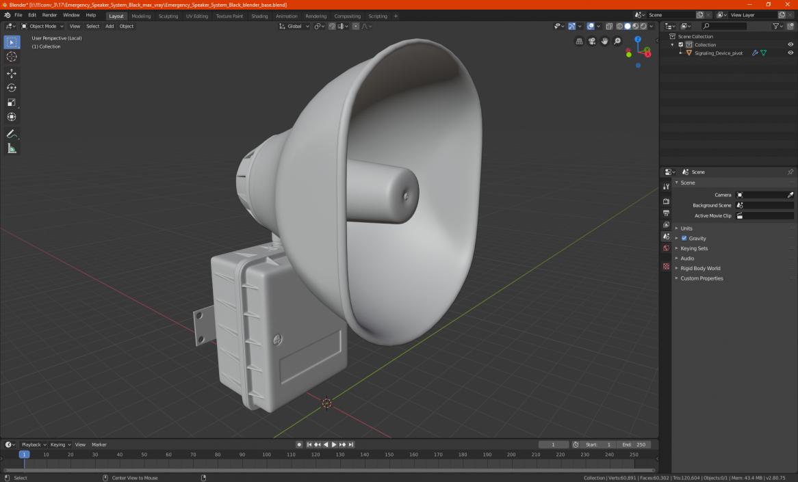 3D Fire Alarm Speaker model