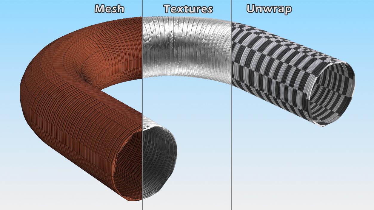 3D Semi Rigid Aluminum Air Duct model