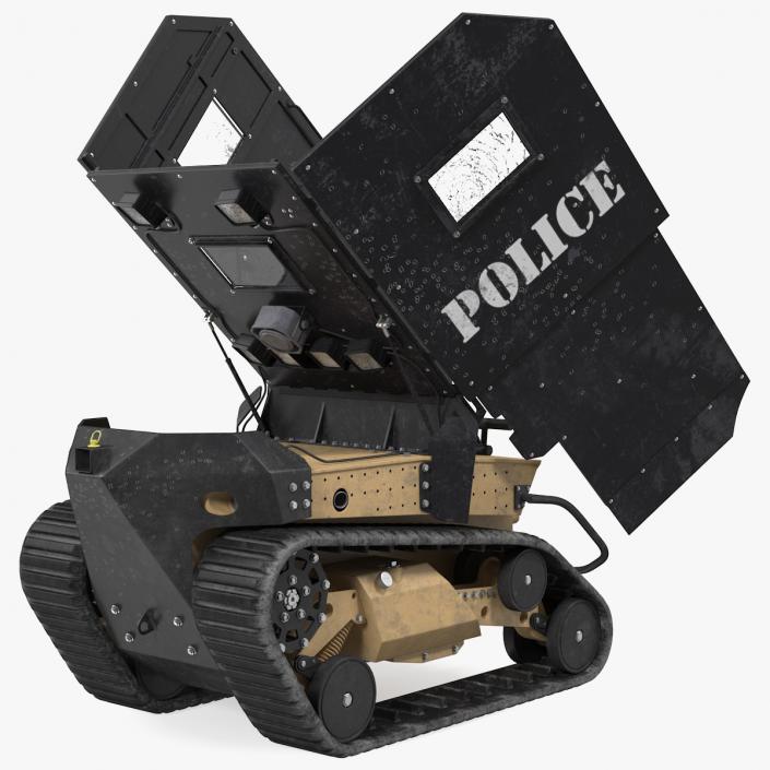 3D Damaged RBS1 SWAT BOT Robotic Ballistic Shield Rigged model