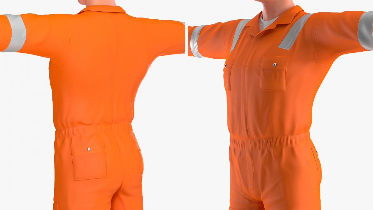 3D Road Worker T-Pose model