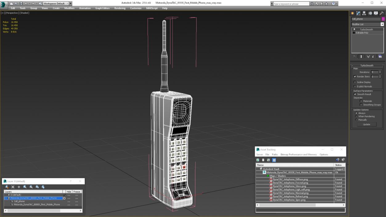 3D Motorola DynaTAC 8000X First Mobile Phone