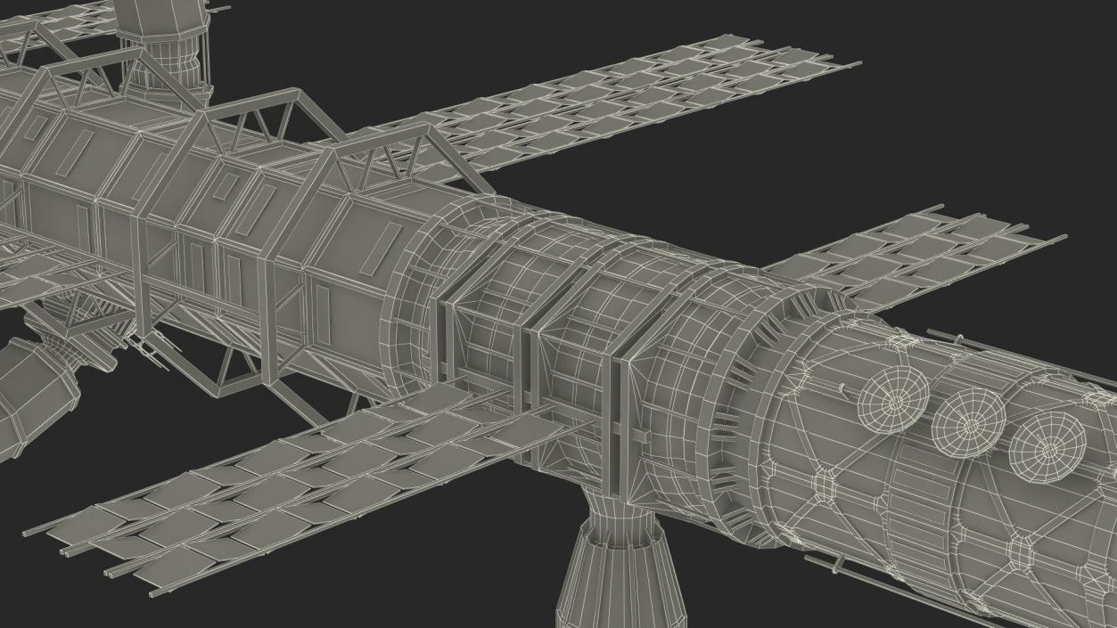 3D Spaceship Space Station Gray model