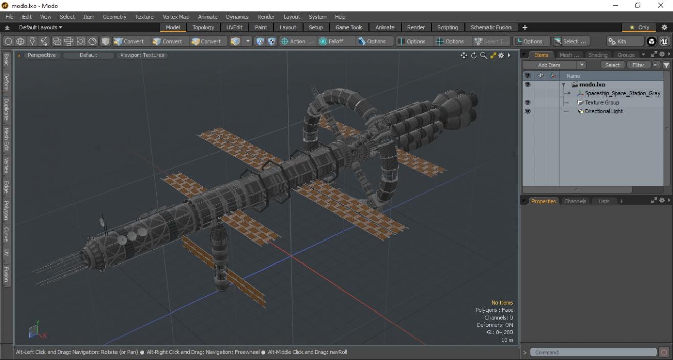 3D Spaceship Space Station Gray model