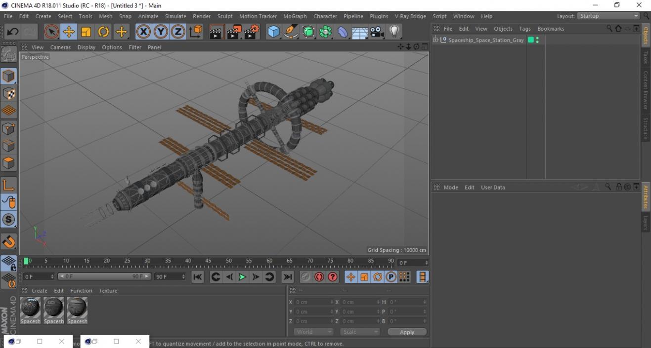 3D Spaceship Space Station Gray model