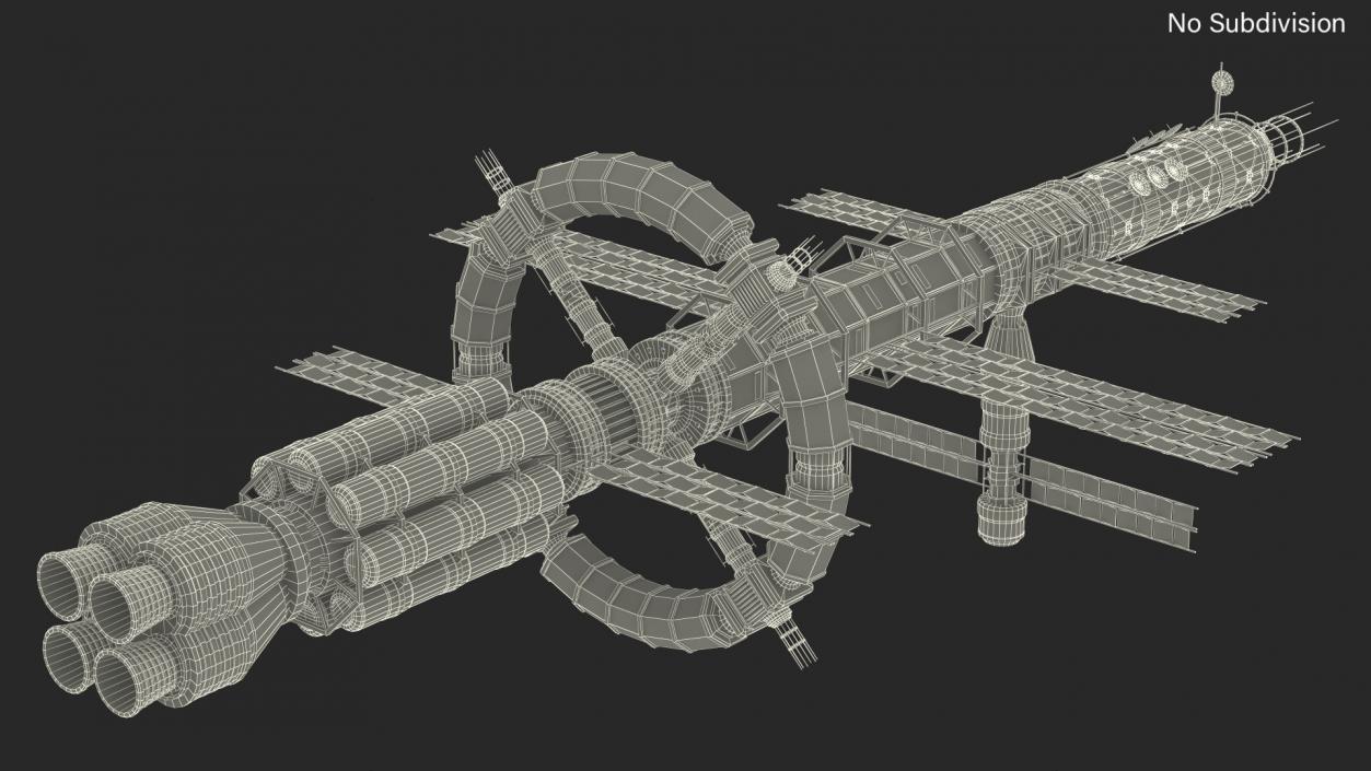 3D Spaceship Space Station Gray model