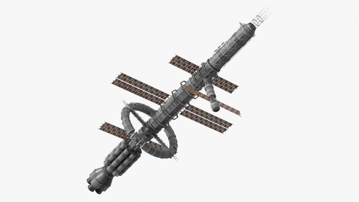 3D Spaceship Space Station Gray model