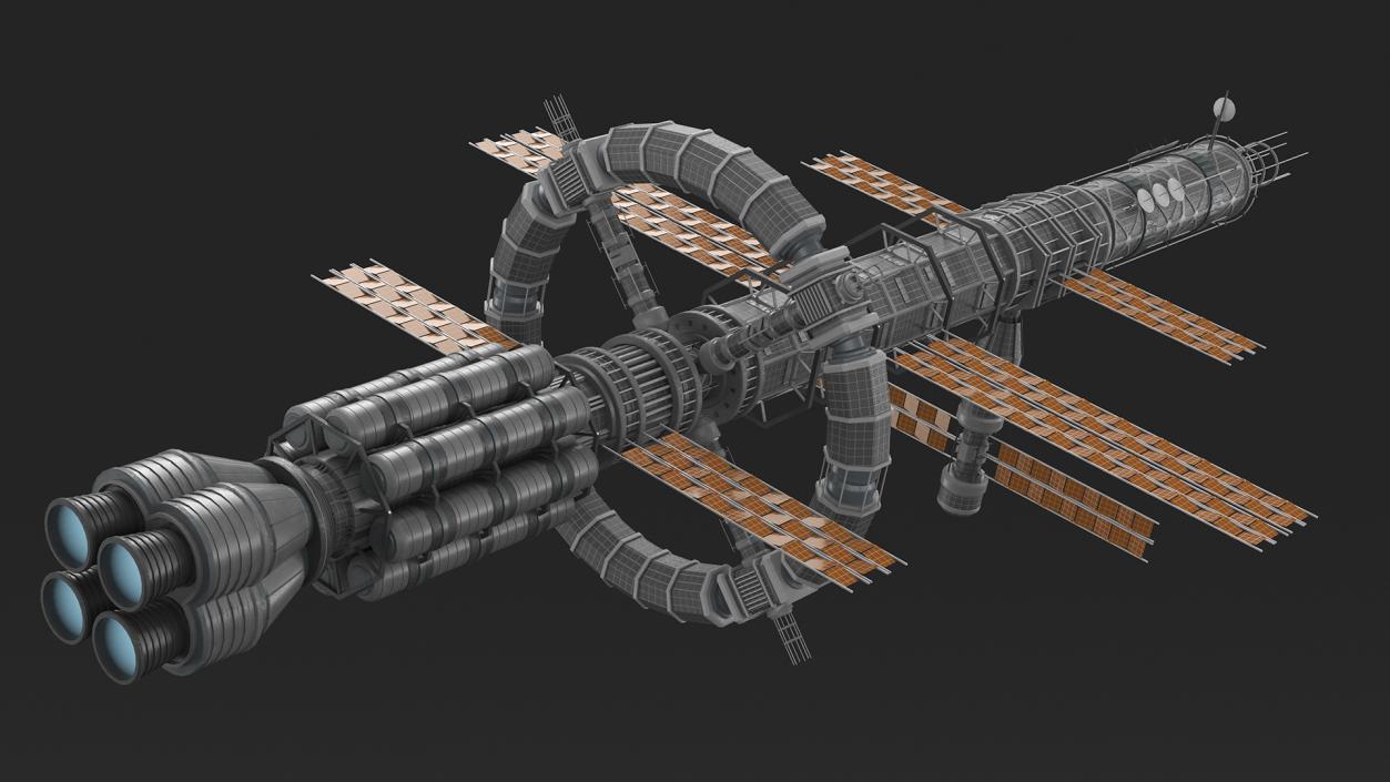 3D Spaceship Space Station Gray model