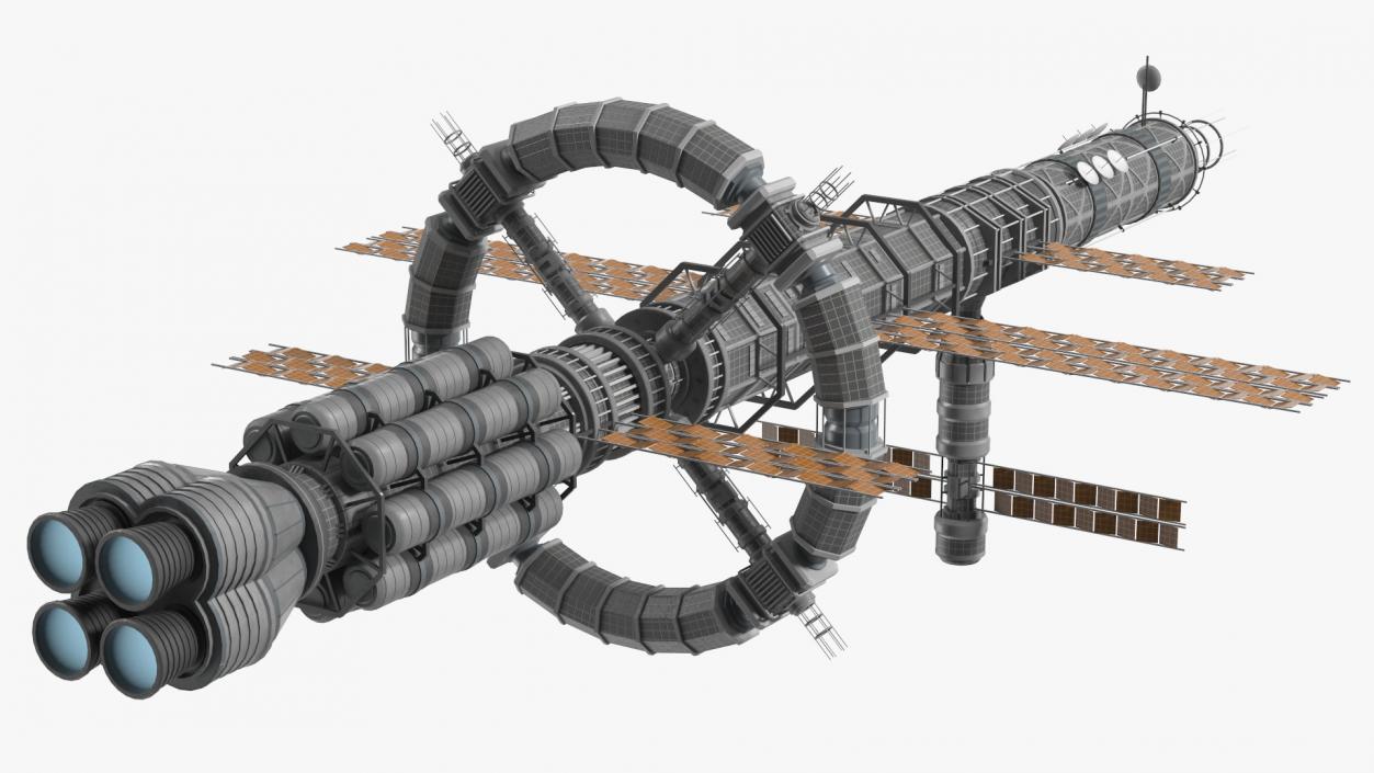 3D Spaceship Space Station Gray model