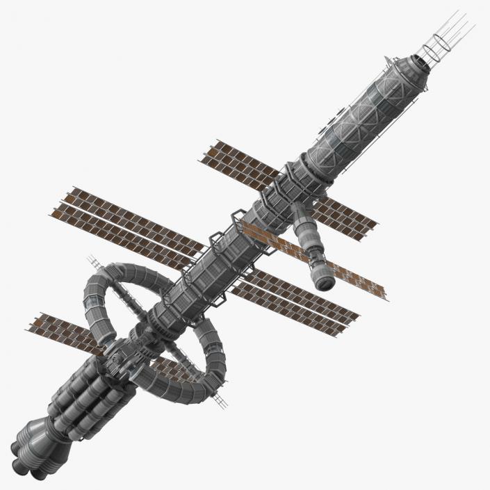 3D Spaceship Space Station Gray model