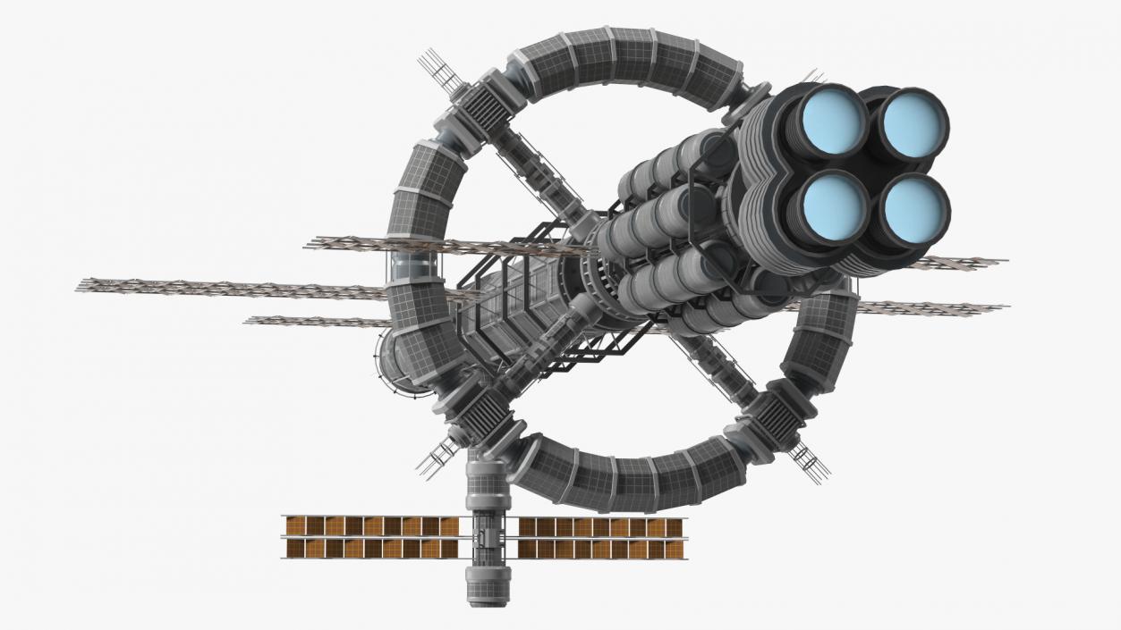 3D Spaceship Space Station Gray model