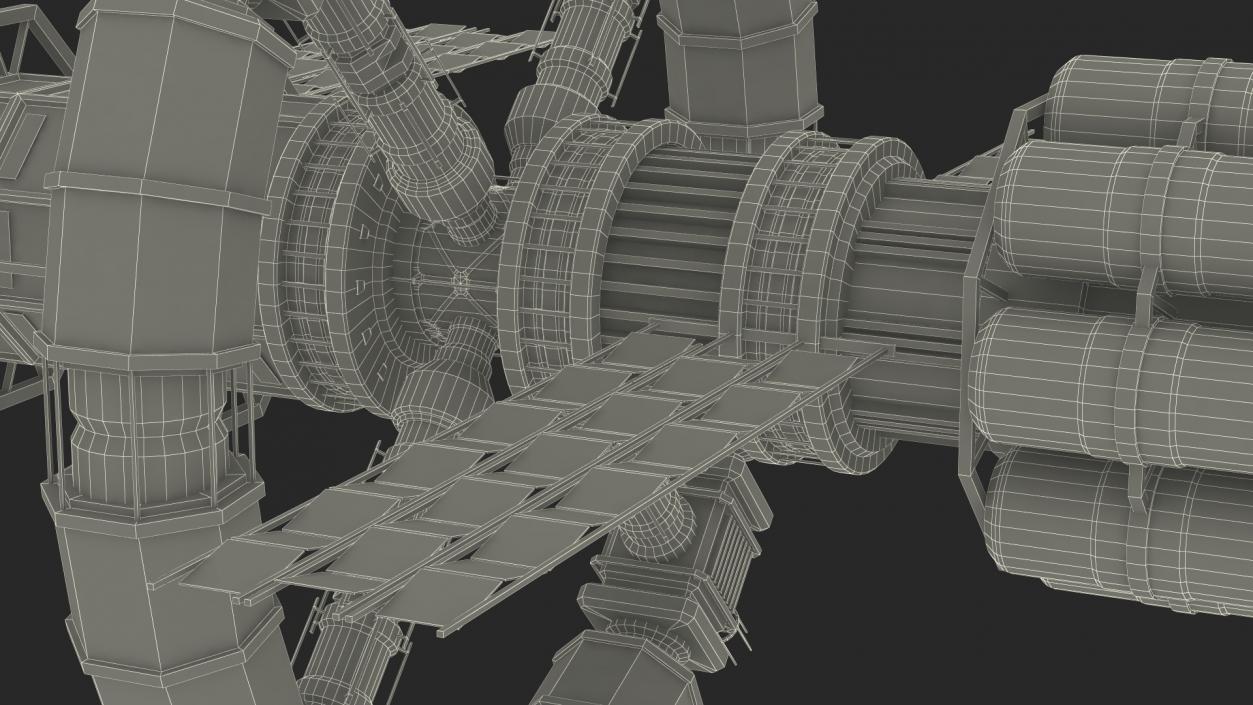 3D Spaceship Space Station Gray model