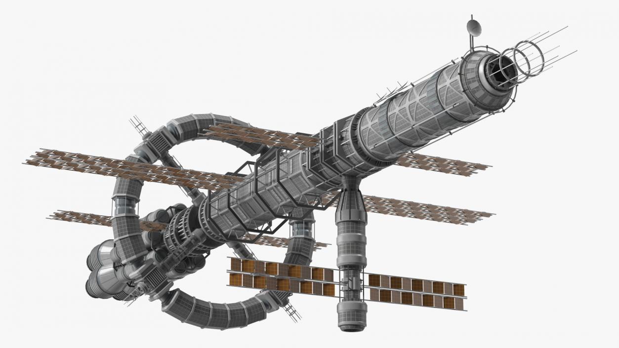 3D Spaceship Space Station Gray model