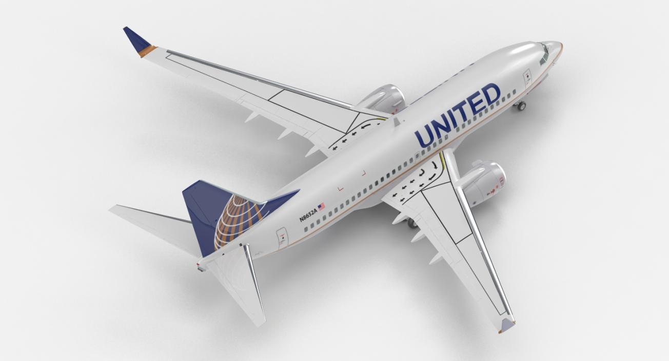 3D model Boeing 737-700 United Airlines