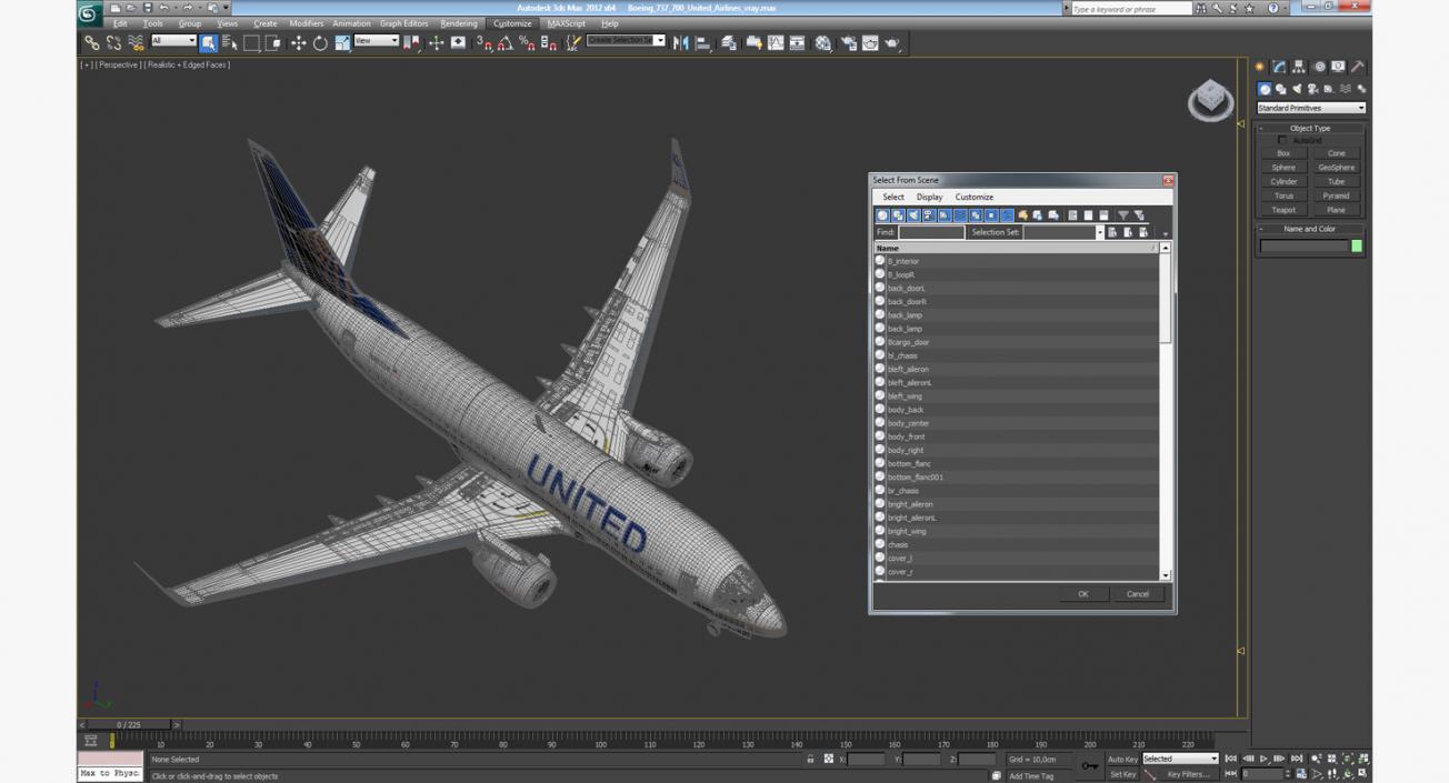 3D model Boeing 737-700 United Airlines