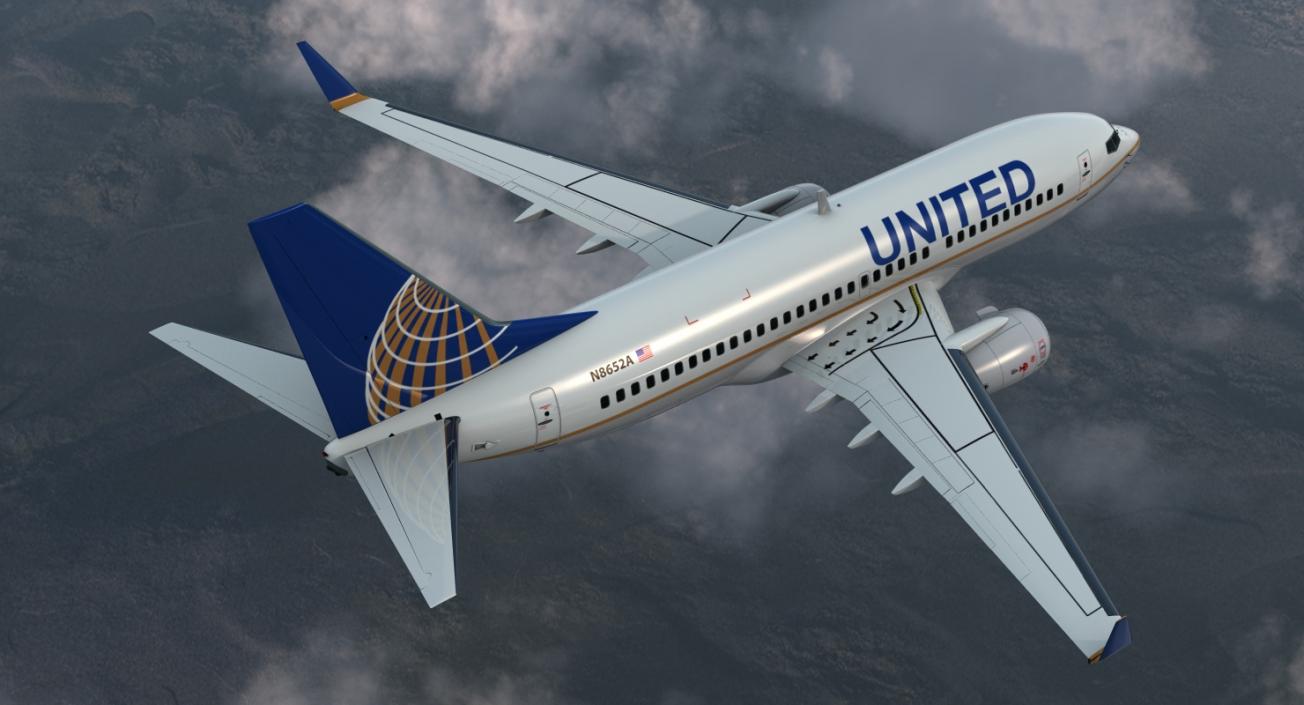 3D model Boeing 737-700 United Airlines